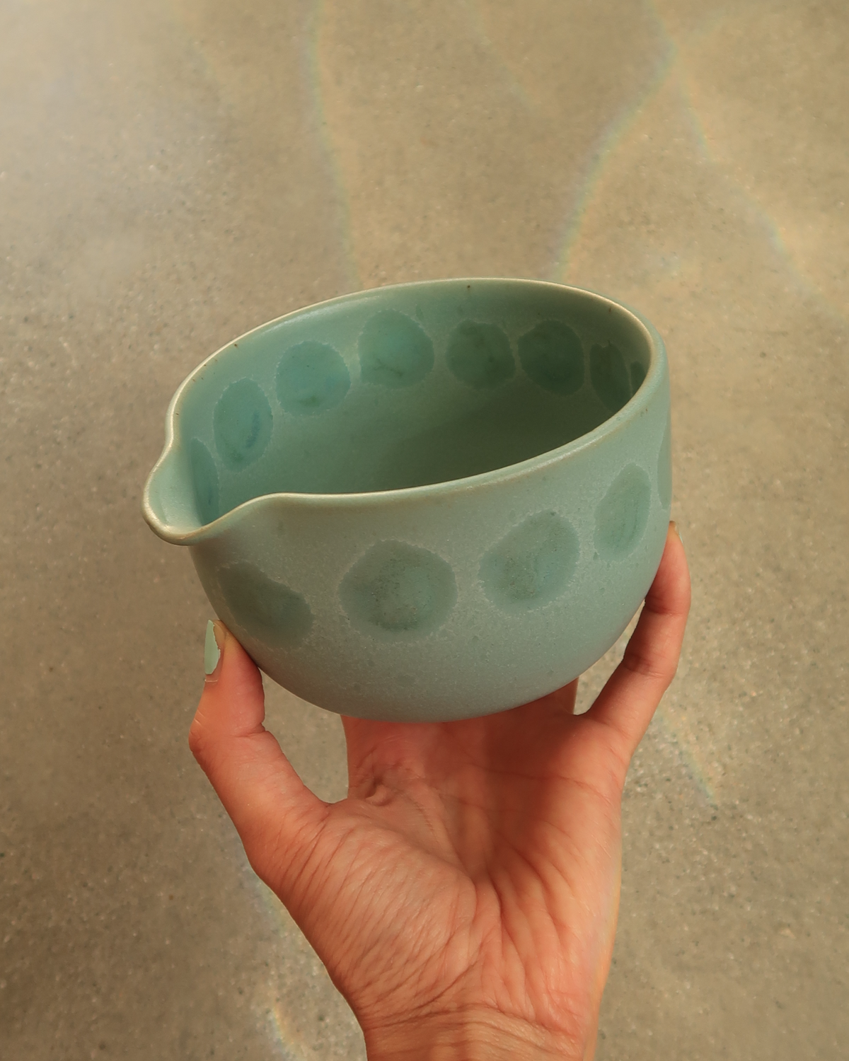 Spotted Blue Matcha Bowl