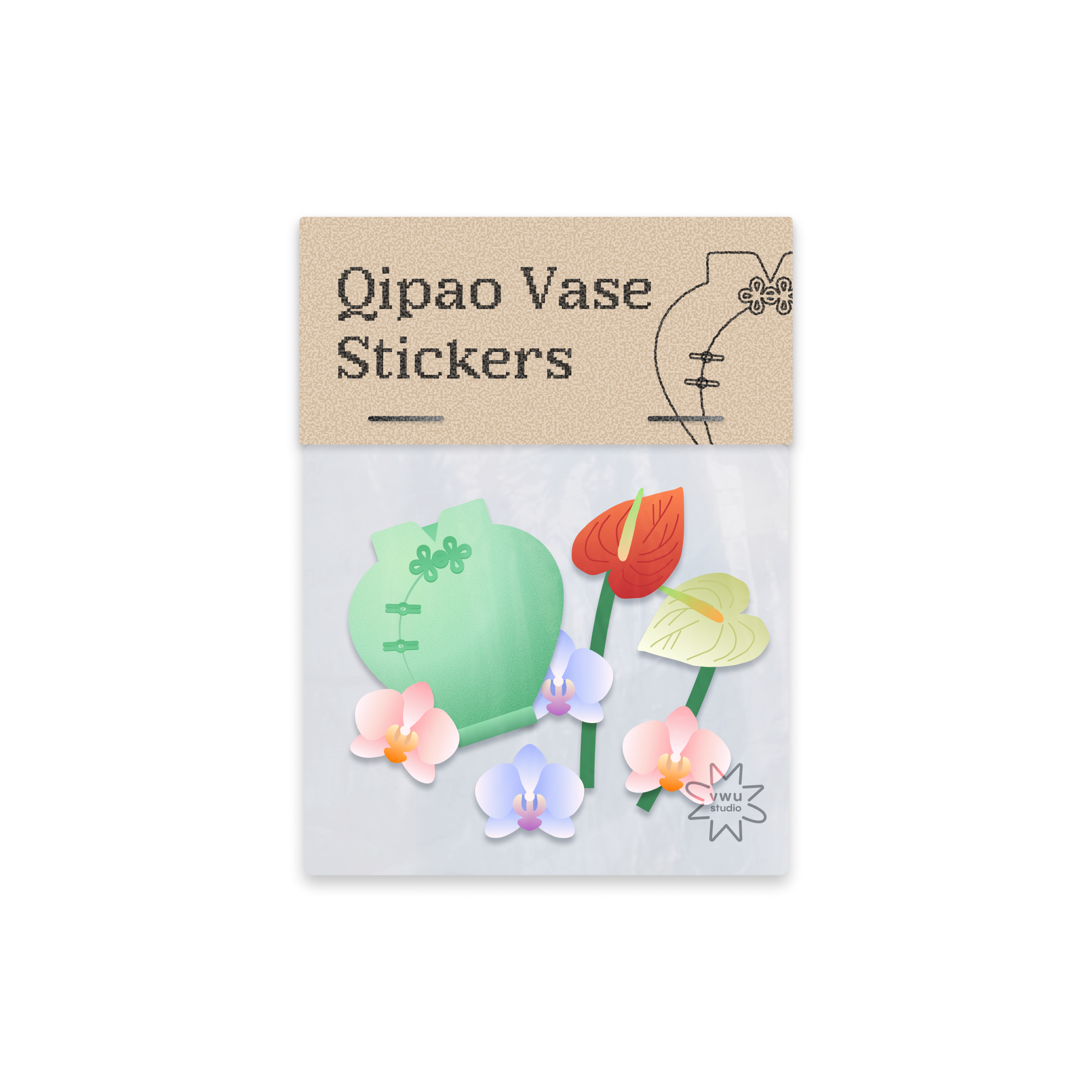 Qipao Vase Sticker Pack